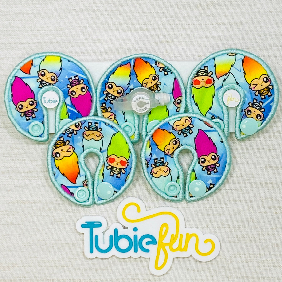 G-Tube Button Pad Cover - Rainbow Rascals