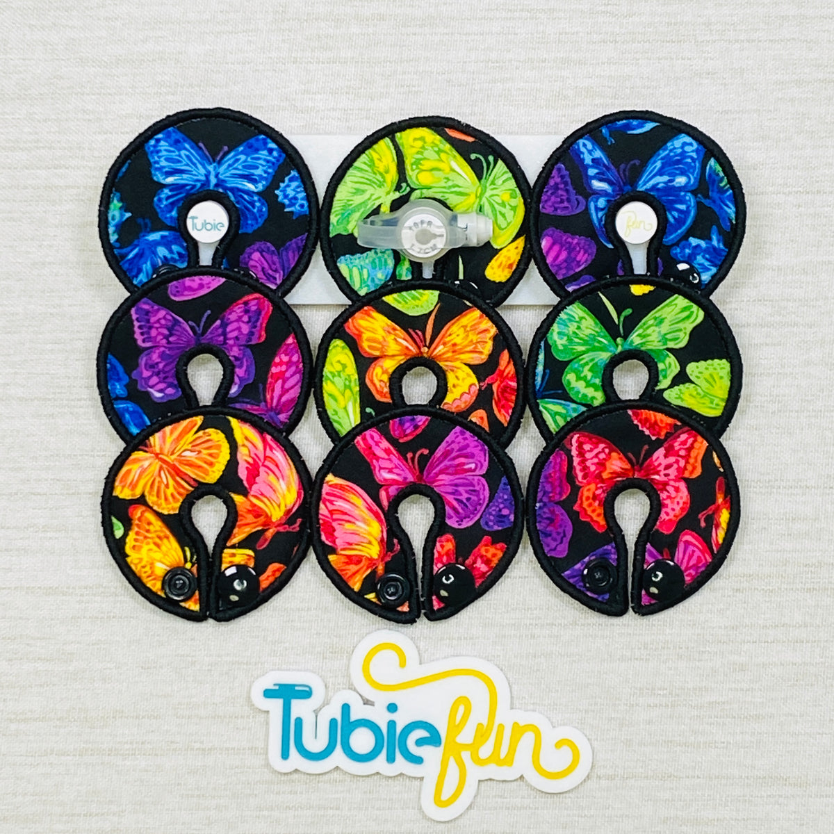 G-Tube Button Pad Cover - Flutter Bright