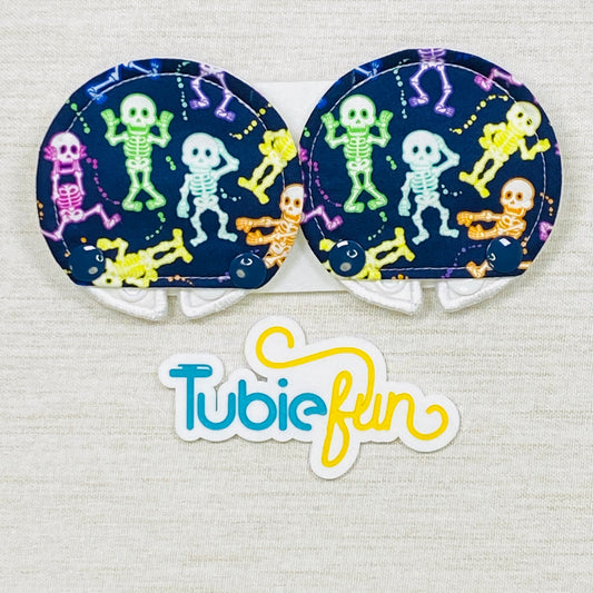 Covered Button Pad - Neon Skeletons