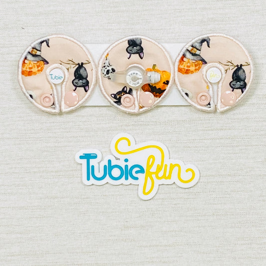 G-Tube Button Pad Cover - Pumpkin & Ghosts