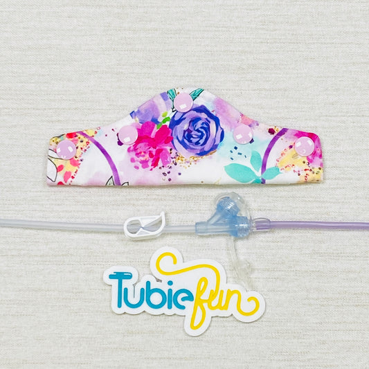 Feeding Tube Connection Cover - Painted Petals