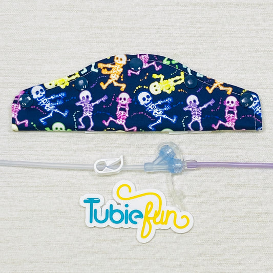 Large Feeding Tube Connection Cover - Neon Skeleton