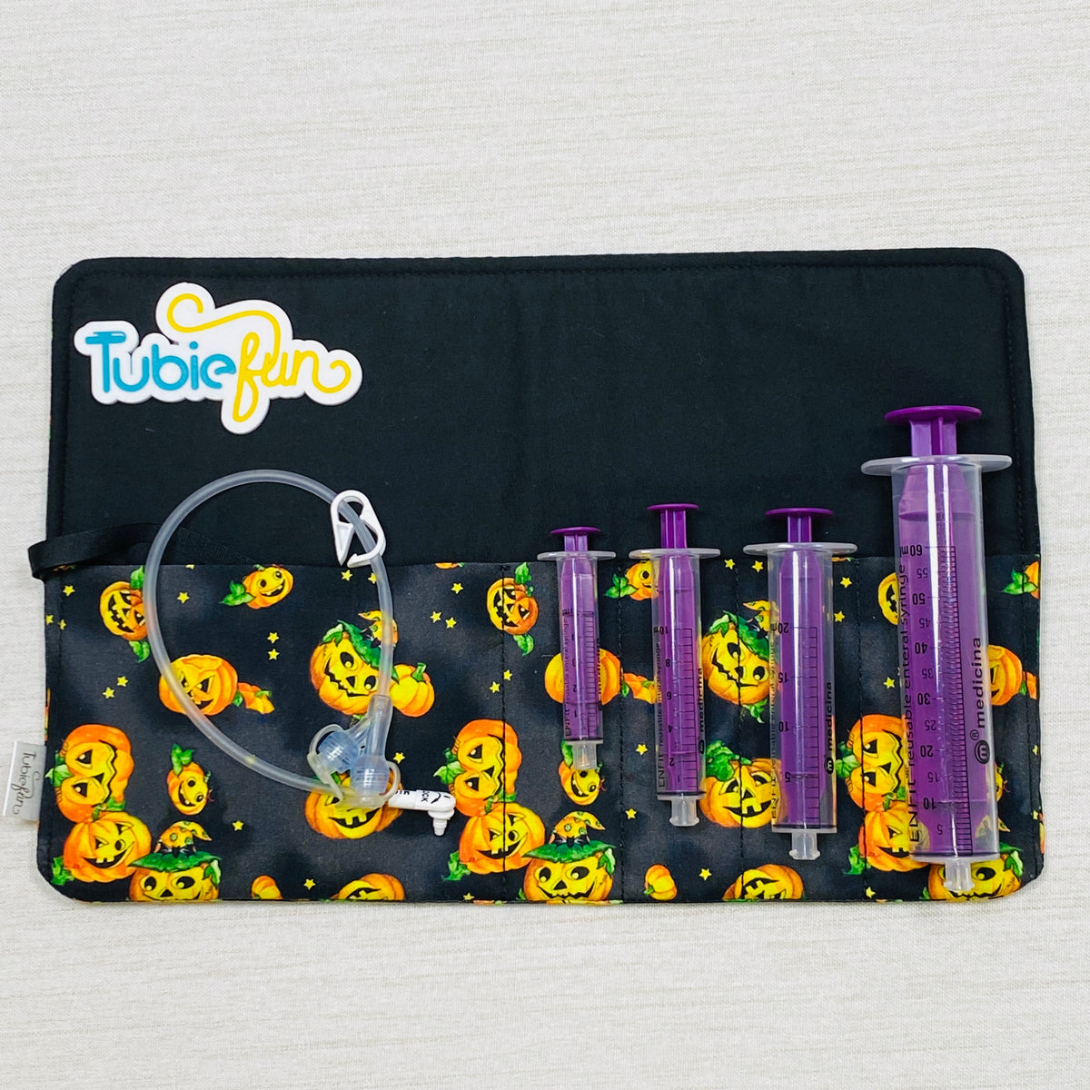Syringe Roll - Pumpkins on Black