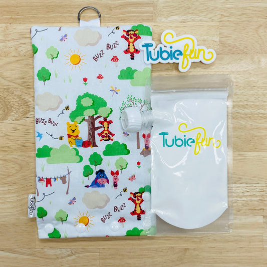 Insulated Milk Bag Suitable for Tubie Fun 500ml Reusable Pouches - Pooh Bear and Friends