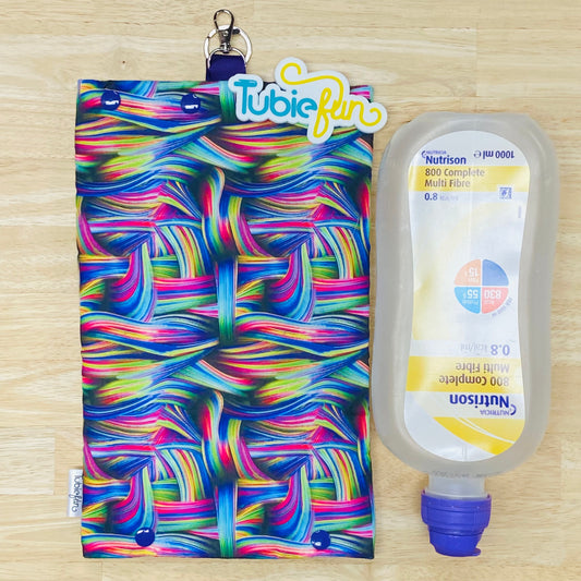 Insulated Milk Bag Suitable for 1L Flocare Bottle - Multi Coloured Abstract