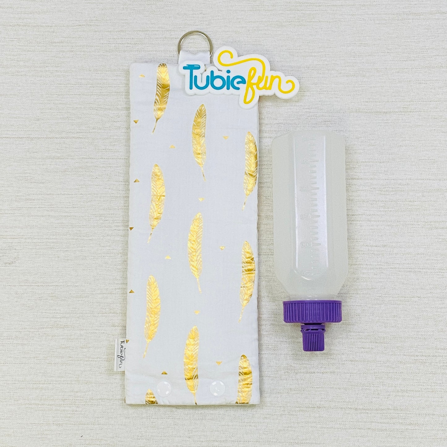 Insulated Milk Bag Suitable for 250ml Bottle in - Gold Feathers