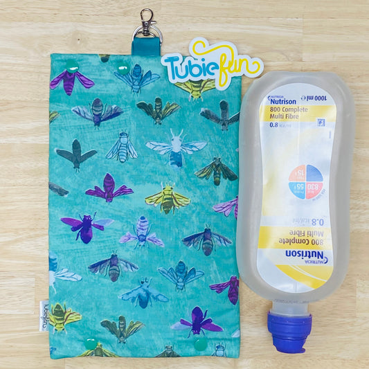 Insulated Milk Bag Suitable for 1L Flocare Bottle - Coloured Moths