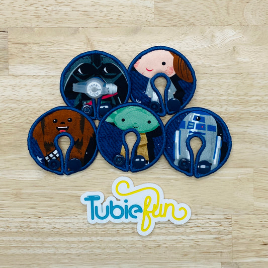 G-Tube Button Pad Cover - Rebel Cartoons on Blue
