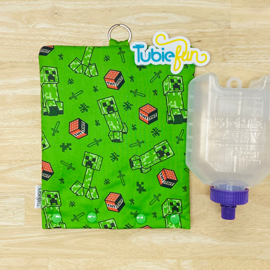 Insulated Milk Bag Suitable for 500ml Flocare Bottle in - Mining Characters on Green