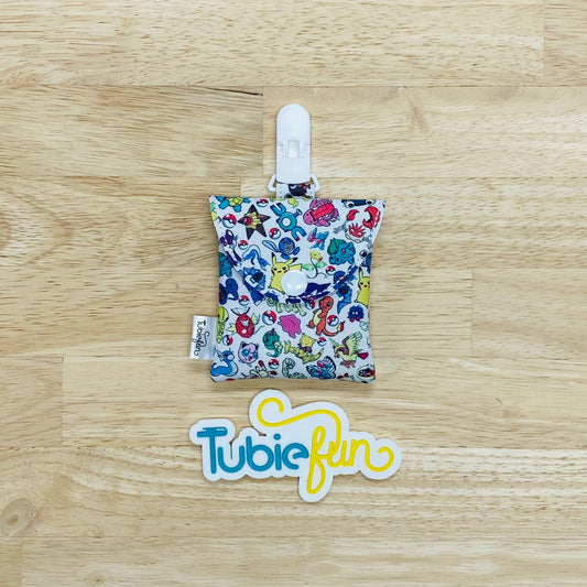 Tubing Pouch - Busy Pocket Monsters on White