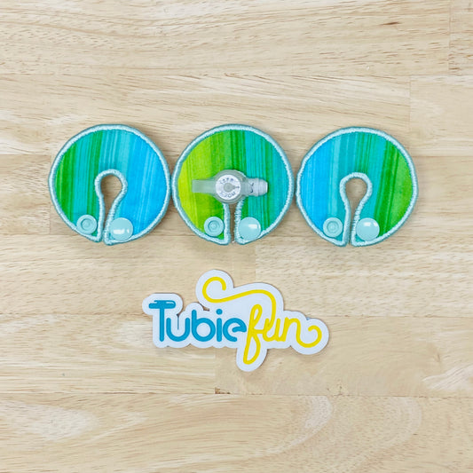G-Tube Button Pad Cover - Blue Green Ombre