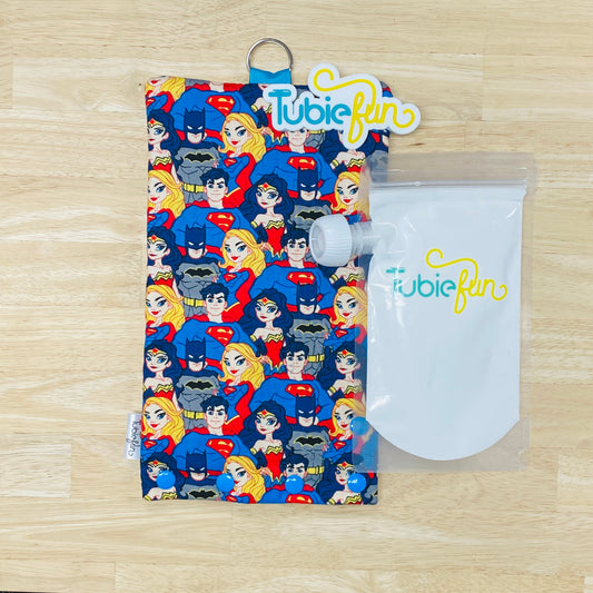 Insulated Milk Bag Suitable for Tubie Fun 500ml Reusable Pouches - Super Heros