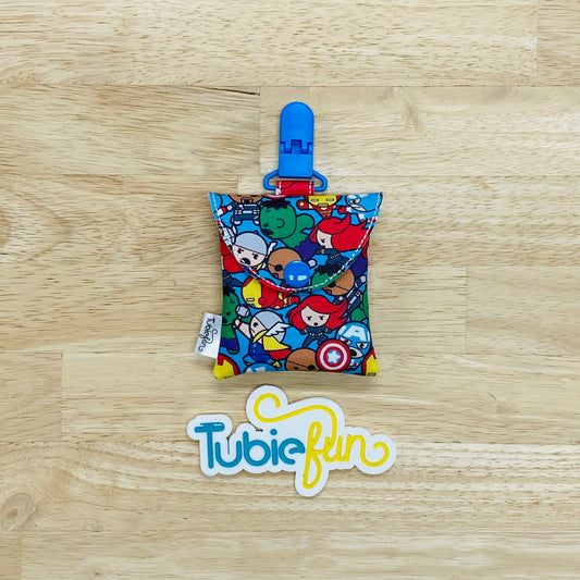 Tubing Pouch - Superhero's on Blue