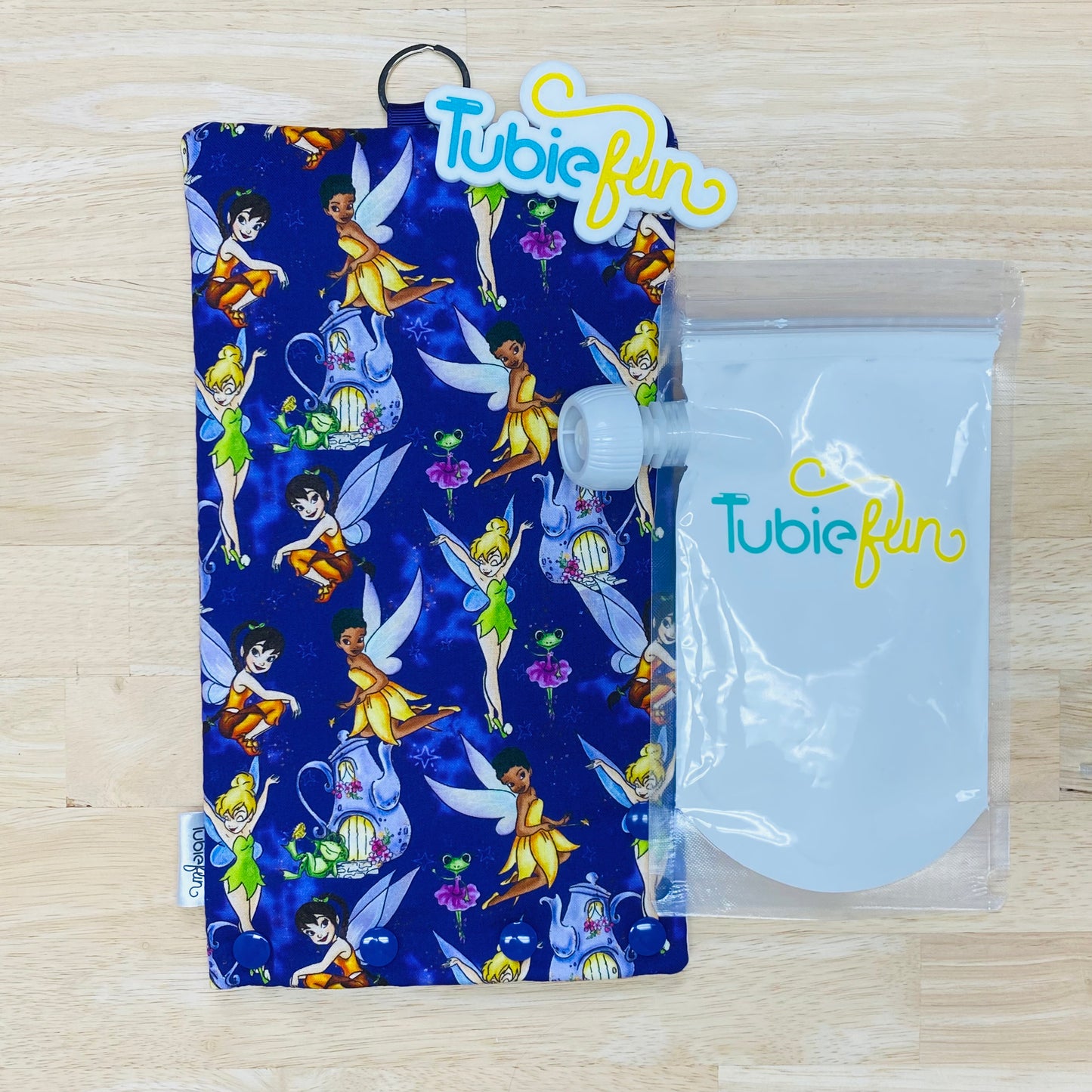 Insulated Milk Bag Suitable for Tubie Fun 500ml Reusable Pouches - Fairies on Purple