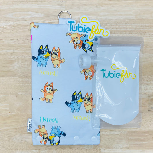 Insulated Milk Bag Suitable for Tubie Fun 500ml Reusable Pouches - Heeler Sisters on White