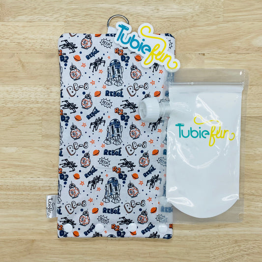Insulated Milk Bag Suitable for Tubie Fun 500ml Reusable Pouches - Droids