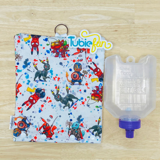 Insulated Milk Bag Suitable for 500ml Flocare Bottle in - Pocket Monsters in Hero Costumes