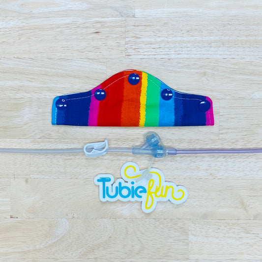 Feeding Tube Connection Cover - Rainbow Stripes