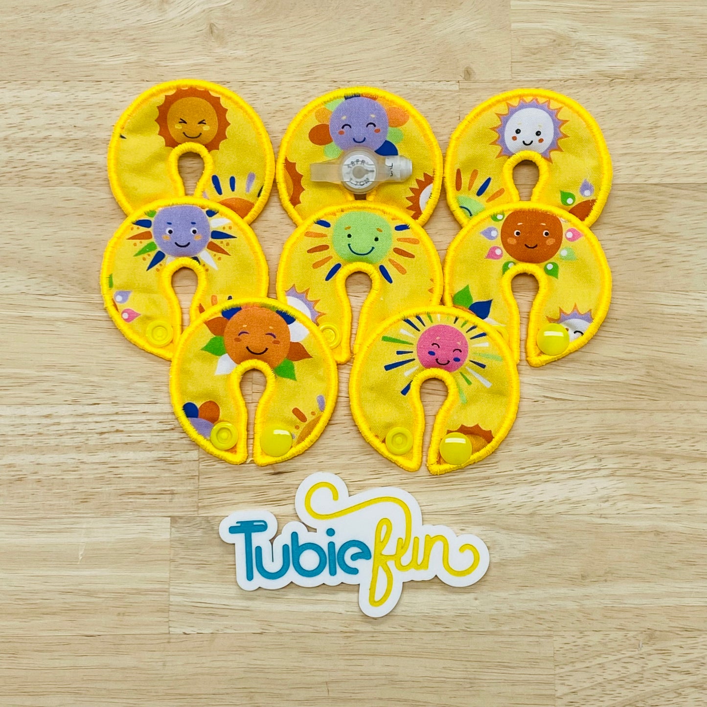 G-Tube Button Pad Cover - Smiling Suns