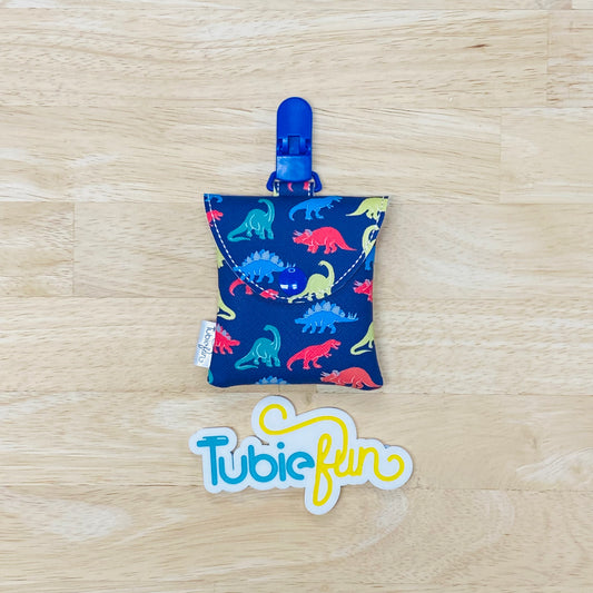 Tubing Pouch - Dinos on Navy