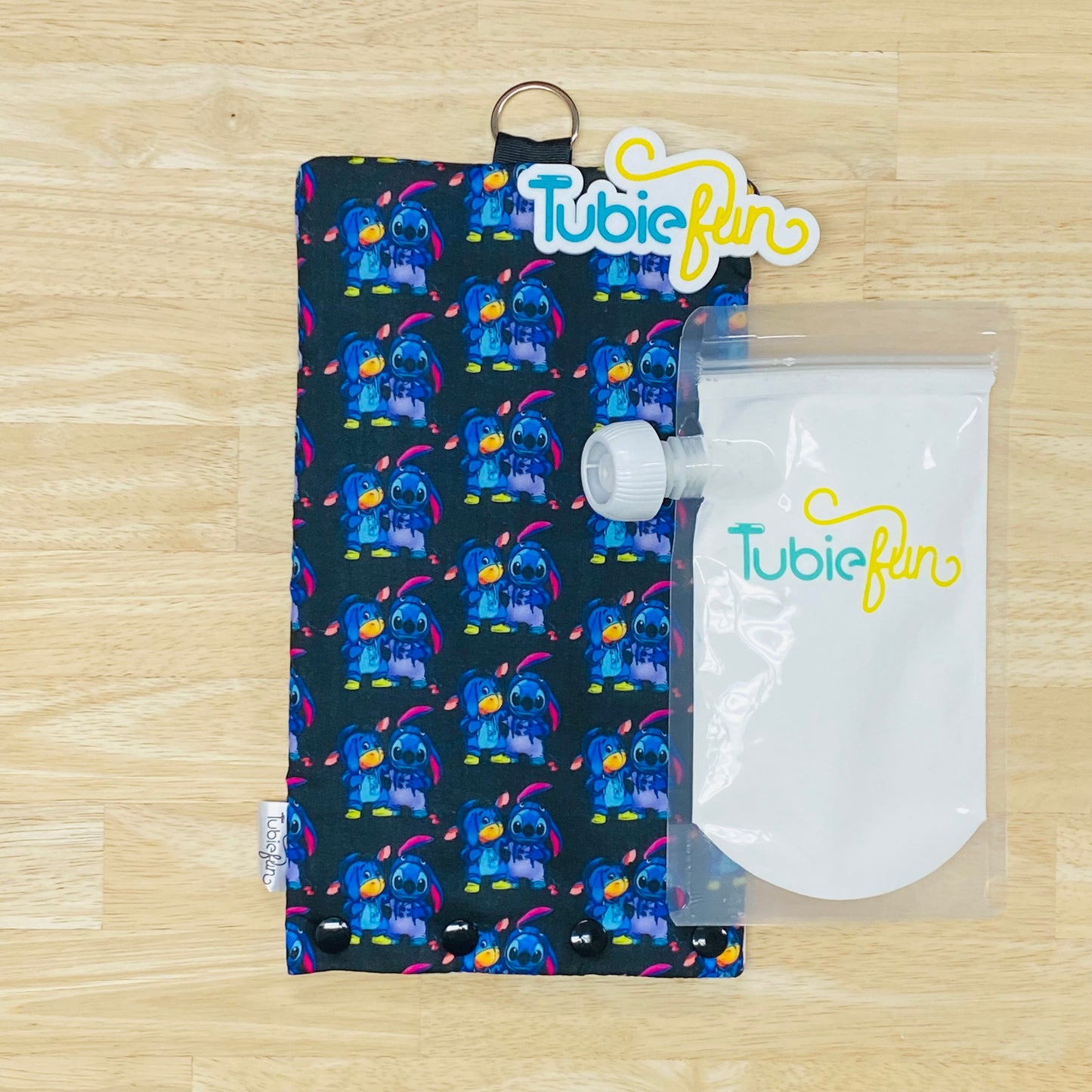 Insulated Milk Bag Suitable for Tubie Fun Reusable Pouches - Stitch on Black