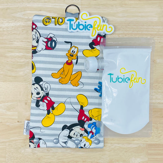 Insulated Milk Bag Suitable for Tubie Fun 500ml Reusable Pouches - Mouse and Friends