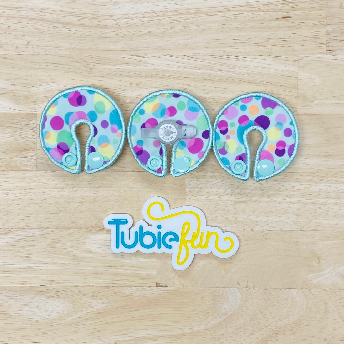 G-Tube Button Pad Cover - Colourful Circles