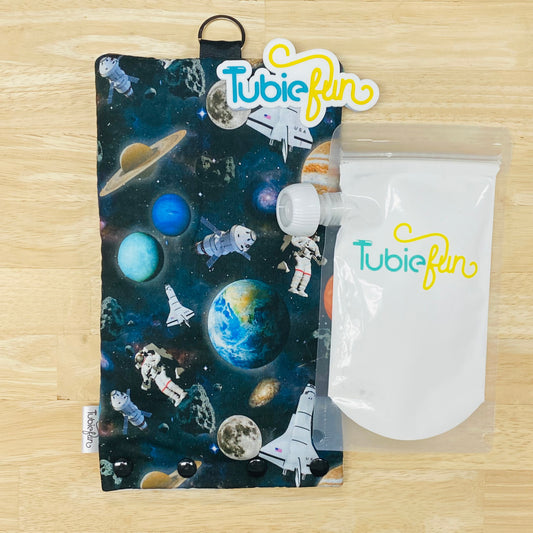 Insulated Milk Bag Suitable for Tubie Fun 500ml Reusable Pouches - Astronauts and Space