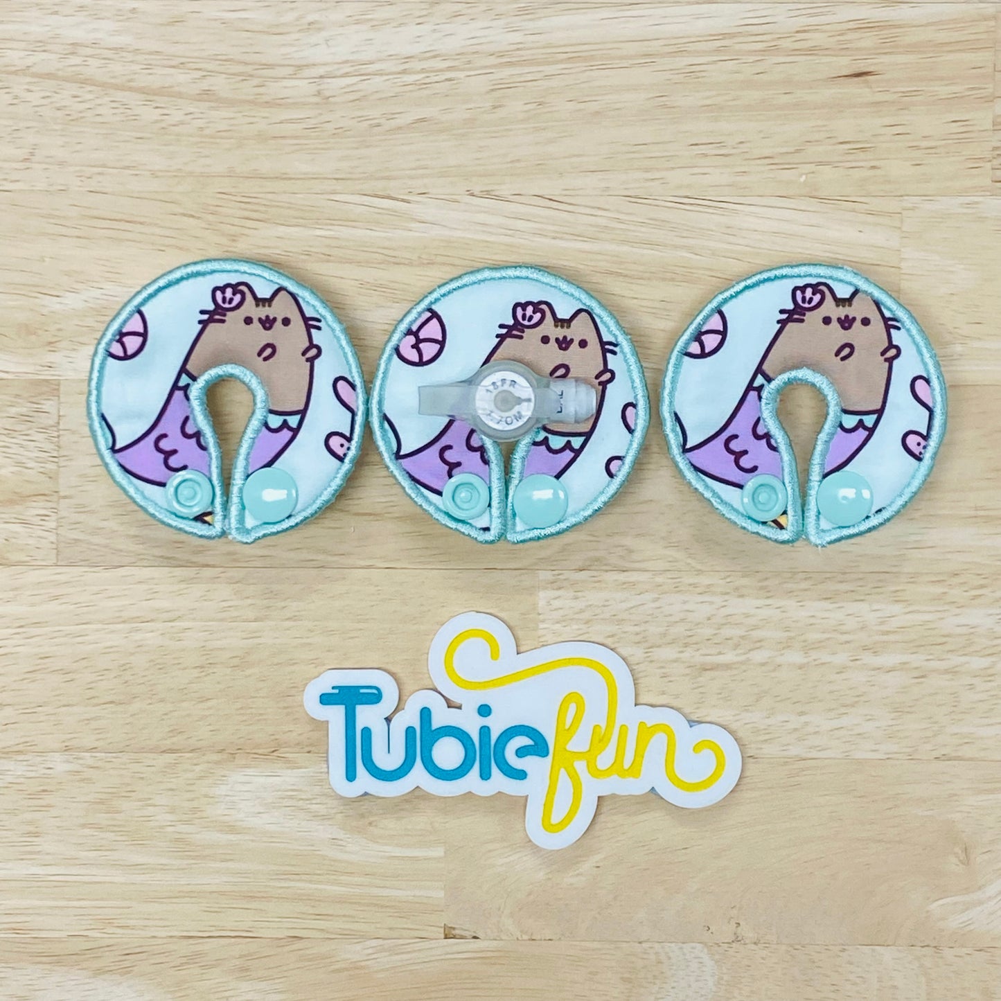 G-Tube Button Pad Cover - Cat Mermaids