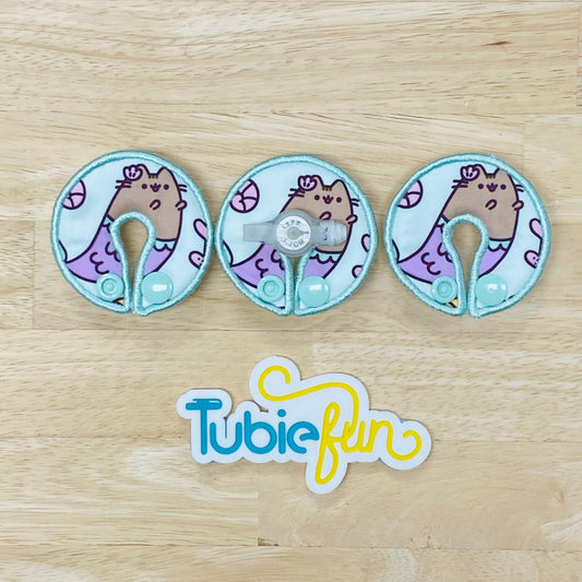 G-Tube Button Pad Cover - Cat Mermaids