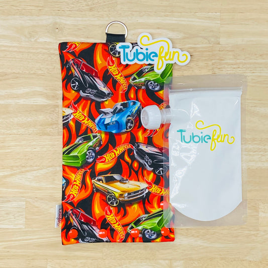 Insulated Milk Bag Suitable for Tubie Fun 500ml Reusable Pouches - Hot Wheels