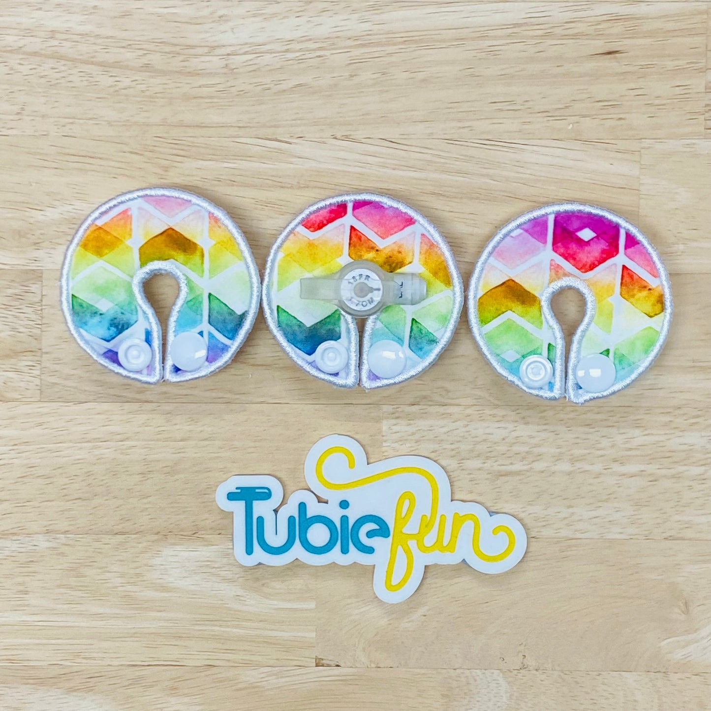 G-Tube Button Pad Cover - Pale Shapes