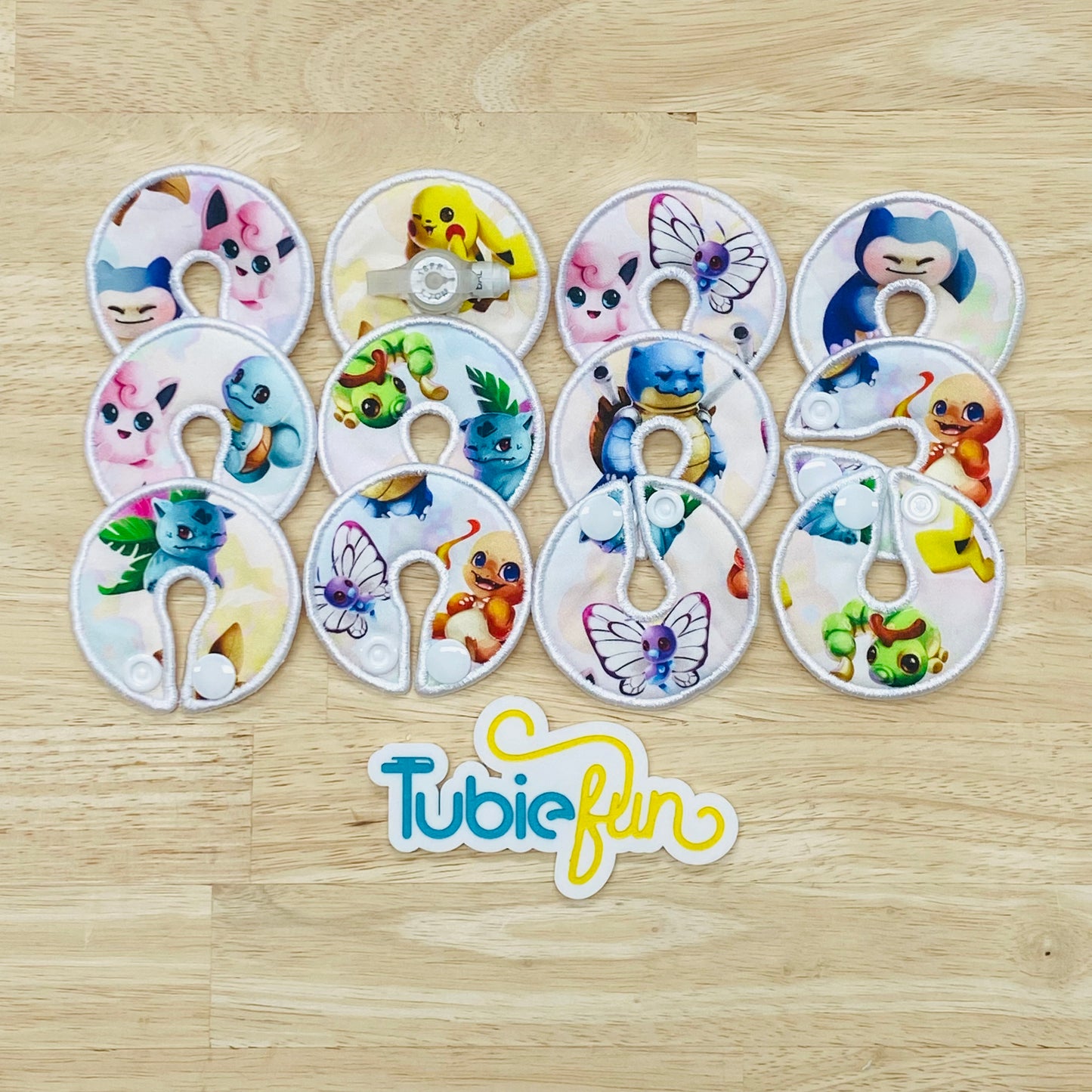 G-Tube Button Pad Cover - Pocket Monsters on White