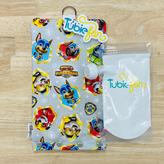 Insulated Milk Bag Suitable for Tubie Fun 500ml Reusable Pouches - Mighty Pup Patrol