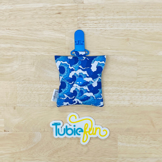 Tubing Pouch - Blue Abstract on White
