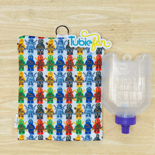 Insulated Milk Bag Suitable for 500ml Flocare Bottle in - Coloured Ninjas on White