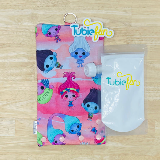 Insulated Milk Bag Suitable for Tubie Fun 500ml Reusable Pouches - Comic Trolls