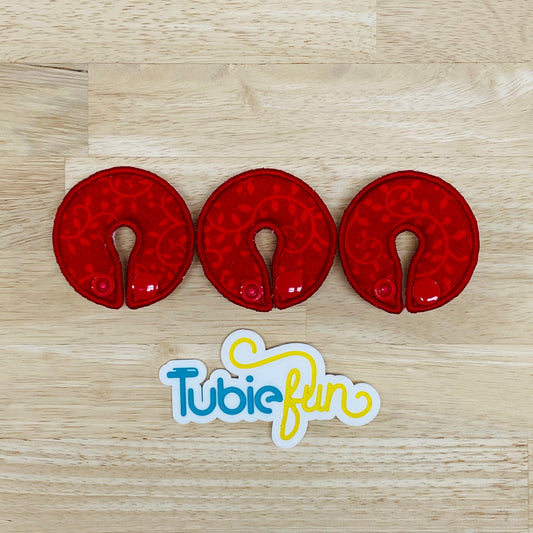 G-Tube Button Pad Cover - Vines on Red