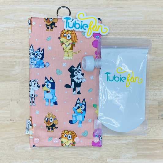 Insulated Milk Bag Suitable for Tubie Fun 500ml Reusable Pouches - Heeler Girl and Friends