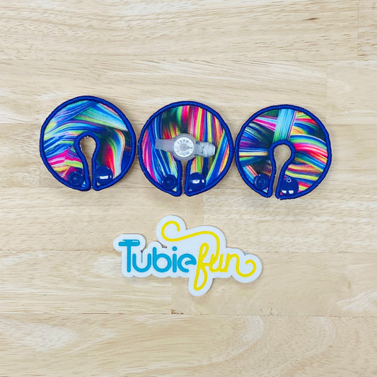 G-Tube Button Pad Cover - Multicoloured Abstract