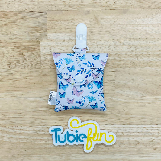 Tubing Pouch - Butterflies on White