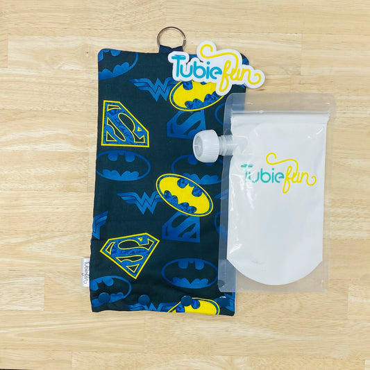 Insulated Milk Bag Suitable for Tubie Fun 500ml Reusable Pouches - Hero Logos