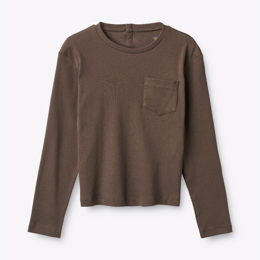 ABEL Long Sleeve T-shirt for disabled children - Chocolate Brown, ABEL Langærmet T-shirt til børn med handicap - Chokoladebrun, ABEL Langarm-T-Shirt für behinderte Kinder - Schokoladenbraun, ABEL T-shirt à manches longues pour enfants handicapés - Marron Chocolat, ABEL T-shirt met lange mouwen voor gehandicapte kinderen - Chocoladebruin, ABEL Langermet T-skjorte for funksjonshemmede barn - Sjokoladebrun, ABEL Långärmad T-shirt för funktionshindrade barn - chokladbrun