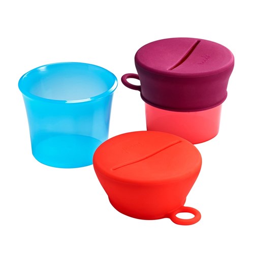 Snug Snack Cups 2pk with Lids - Magenta/Pink