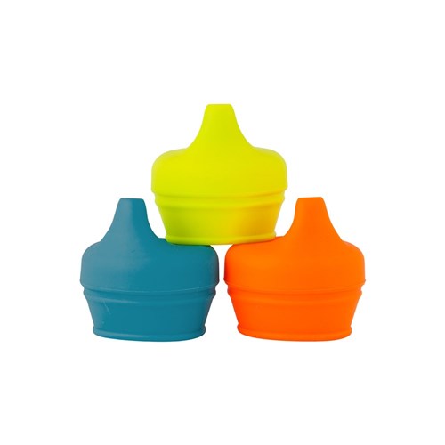 Snug Spout 3pk Silicone Lids - Teal/Orange