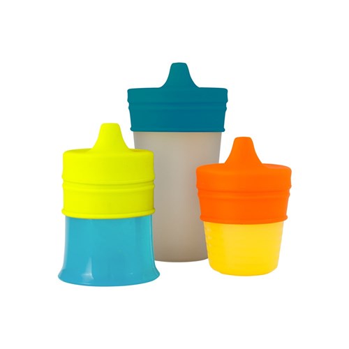 Snug Spout 3pk Silicone Lids - Teal/Orange