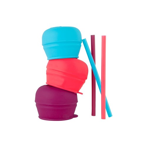 Snug Straw 3pk Silicone Lids - Magenta/Pink