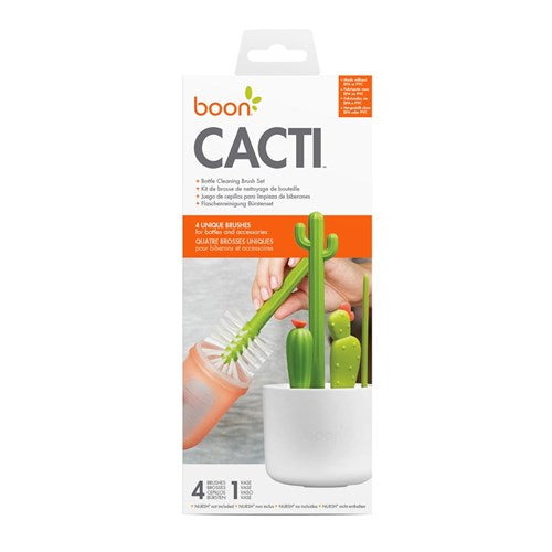 CACTI 4 PC BOTTLE BRUSH SET - WHITE/GREEN