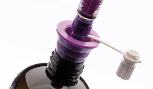 Purple ENFit Medicine Bottle Adapter Stepped