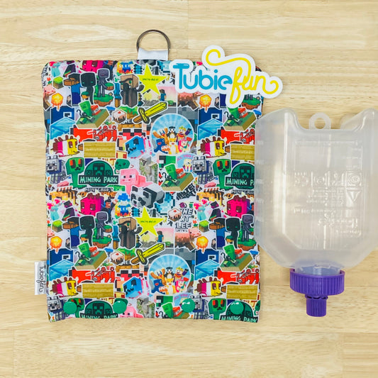 Insulated Milk Bag Suitable for 500ml Flocare Bottle in - Busy Mining Character Scene
